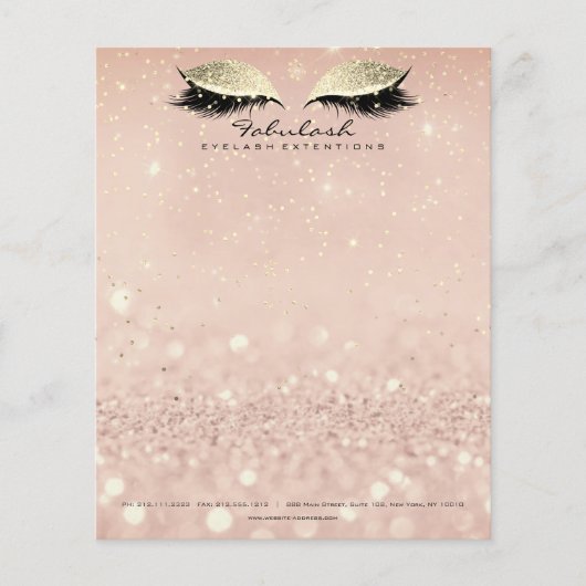 Beauty Studio Lashes Makeup Stylist Gold Blush1 Flyer (Voorkant)