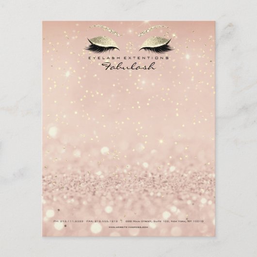 Beauty Studio Lashes Makeup Stylist Gold Skinny Flyer (Voorkant)