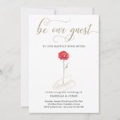 Beauty & the Beast Wedding Receptie Kaart (Voorkant)