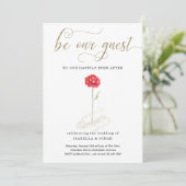 Beauty & the Beast Wedding Receptie Kaart (Staand voorkant)