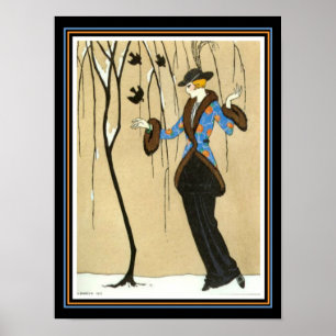 "Beauty & the Sparrow" Barbier Deco Afdrukken 12 x Poster