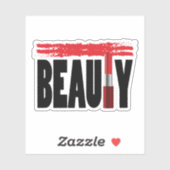 Beauty Typografie Lipstick Sticker (Vel)