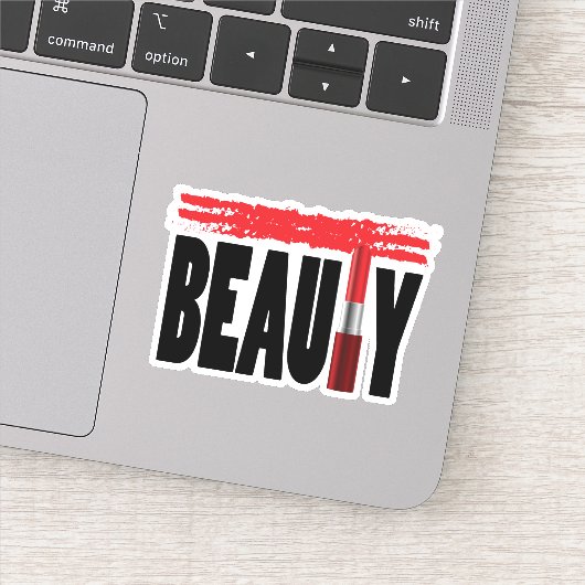 Beauty Typografie Lipstick Sticker (Detail)