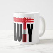 Beauty Typography Lipstick Grote Koffiekop (Voorkant rechts)
