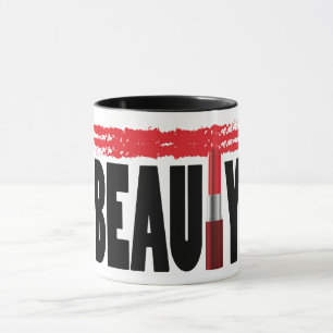 Beauty Typography Lipstick Mok