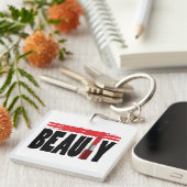 Beauty Typography Lipstick Sleutelhanger (Voorkant Rechts)