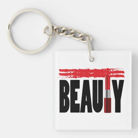 Beauty Typography Lipstick Sleutelhanger (Voorkant)