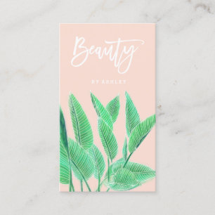 Beauty typography waterverf tropical leaf roink visitekaartje