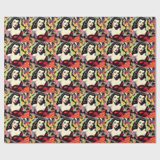 Beauty Vampire Pin-up Cadeaupapier (Vlak)