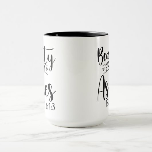 Beauty van Ashes Isaiah 61:3 Mok (Midden)