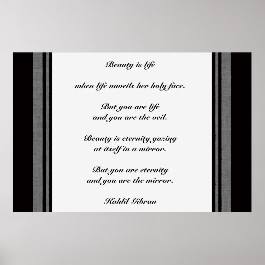 Beauty van Kahlil Gibran Poster (Voorkant)