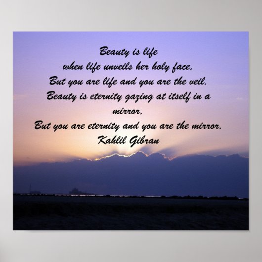 Beauty van Kahlil Gibran Poster (Voorkant)