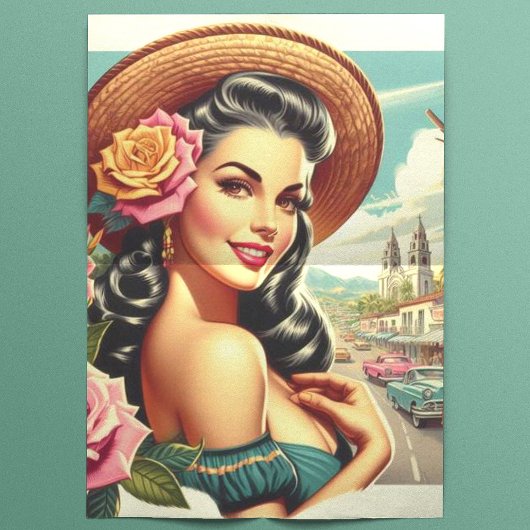 Beauty Vintage Woman Illustration Tissuepapier