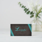 Beauty Visitekaartje Lace Nail Salon Blue (Staand voorkant)