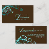 Beauty Visitekaartje Modern Swirl Nail Salon Blue (Voorkant / Achterkant)