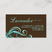 Beauty Visitekaartje Modern Swirl Nail Salon Blue (Achterkant)