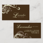 Beauty Visitekaartje Modern Swirl Nail Salon Cream (Voorkant / Achterkant)