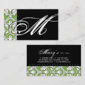 Beauty Visitekaartje Retro Damask Green (Voorkant / Achterkant)