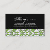 Beauty Visitekaartje Retro Damask Green (Achterkant)