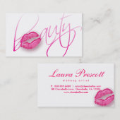 Beauty Visitekaartje Roze glanzende Lips (Voorkant / Achterkant)