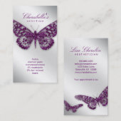 Beauty Visitekaartje Salon Butterfly Paars Light Afsprakenkaartje (Voorkant / Achterkant)