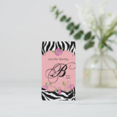 Beauty Visitekaartje Zebra Roos Salon Baby Roze (Staand voorkant)
