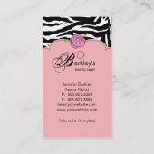 Beauty Visitekaartje Zebra Roos Salon Baby Roze (Achterkant)