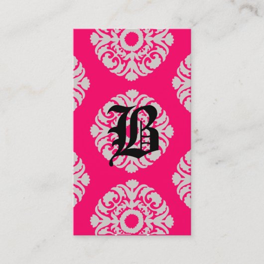 Beauty Visitekaartjes Damask Monogram (Voorkant)