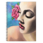 Beauty Vrouw met Red Rose Notitieboek (Voorkant)