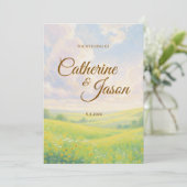 Beauty Watercolor Scenery Wedding Invitation Kaart (Staand voorkant)