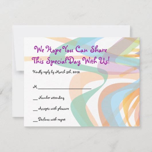 Beauty within Face Bat Mitzvah Reply card RSVP Kaartje (Voorkant)