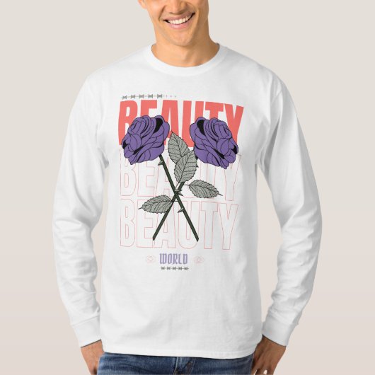Beauty World Shirt – Gotisch Roos Esthetisch Ontwe (Voorkant)