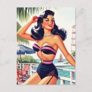 Beauty Zomer Pin Up Briefkaart