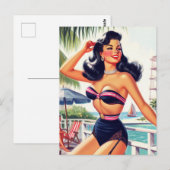  Beauty Zomer Pin Up Briefkaart (Voorkant / Achterkant)