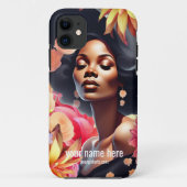 BEAUTY  ZWART VROUW BLOEMEN Case-Mate iPhone CASE (Achterkant)