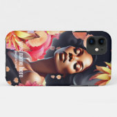 BEAUTY  ZWART VROUW BLOEMEN Case-Mate iPhone CASE (Achterkant (horizontaal))