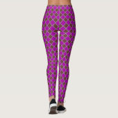 Beautyberry en Chocolate Checkered Pattern Leggings (Achterkant)