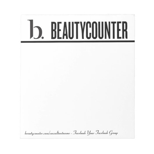 Beautycounter-Notitieblok met informatie Notitieblok (Voorkant)