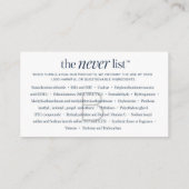 Beautycounter-Visitekaartje nooit aanbieden Visitekaartje (Achterkant)