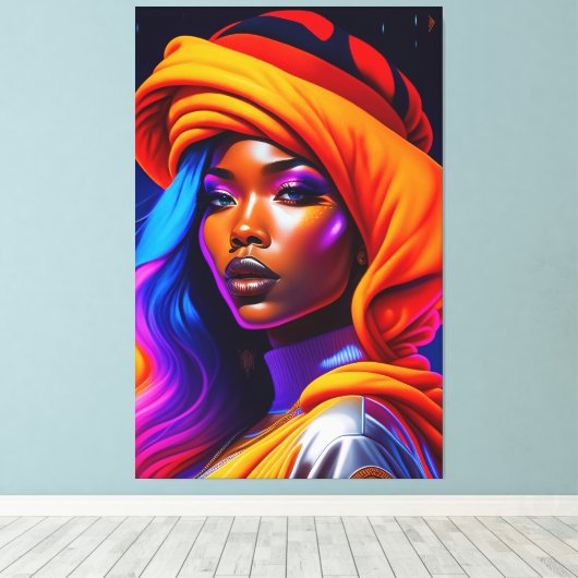 Beautyportret Canvas Afdruk (Insitu (Houten vloer))