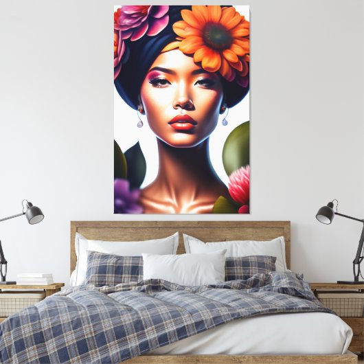 Beautyportret Canvas Afdruk (Insitu (Slaapkamer))