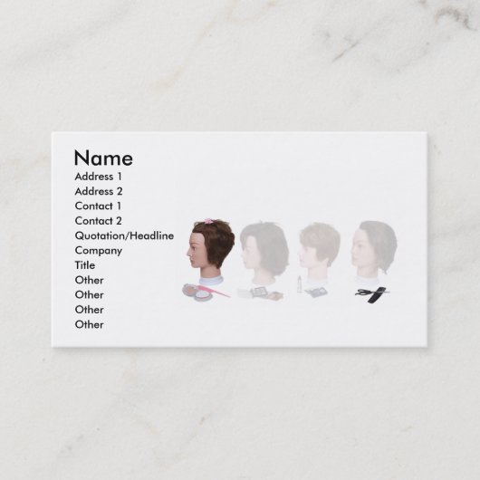 BeautySchoolHeadLinedUp, Naam, Adres 1, Addr... Visitekaartje (Voorkant)