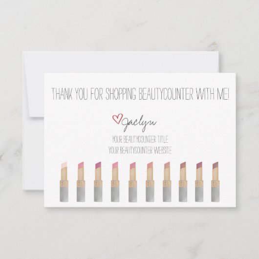 Beautyteller Met de hand getekende Hartelijk dank Bedankkaart (Voorkant)