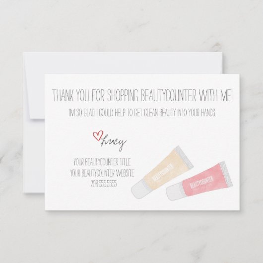 Beautyteller Met de hand getekende Jellies Harteli Bedankkaart (Voorkant)