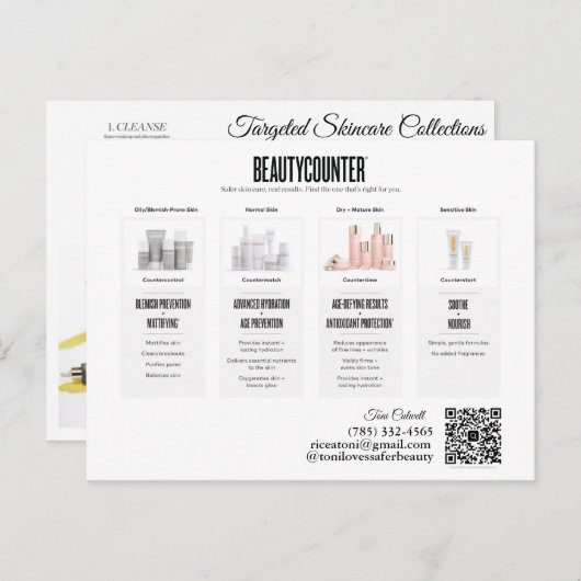 Beautyteller Skincare Regimens Invitation Postcar Uitnodiging Briefkaart (Voorkant / Achterkant)
