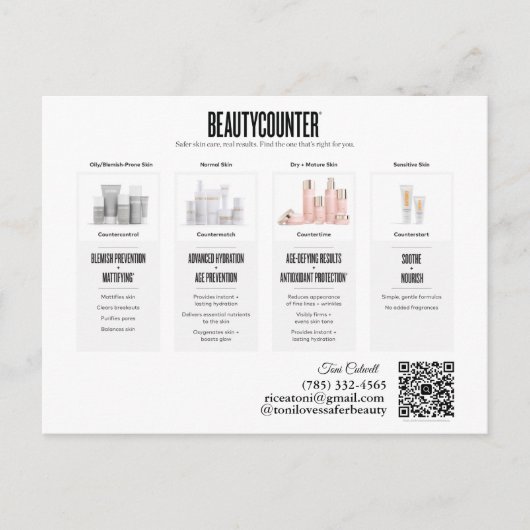 Beautyteller Skincare Regimens Invitation Postcar Uitnodiging Briefkaart (Voorkant)