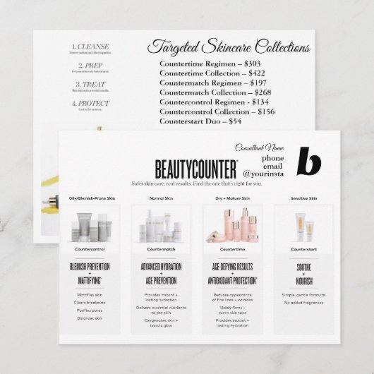 Beautyteller Skincare Regimens Uitnodiging Briefkaart (Voorkant / Achterkant)