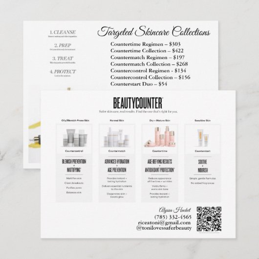 Beautyteller Skincare Regimens Uitnodiging Briefkaart (Voorkant / Achterkant)