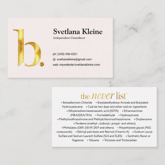 Beautyteller Visitekaartjes Roze (Voorkant / Achterkant)