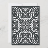 Beaux Arts bruiloft uitnodiging | Houtskool (Achterkant)